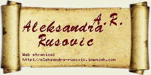 Aleksandra Rusović vizit kartica